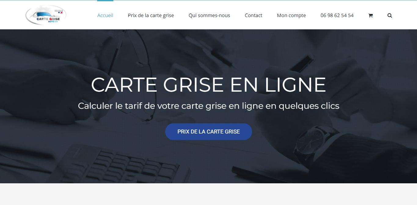 Création site web CARTE GRISE EN LIGNE